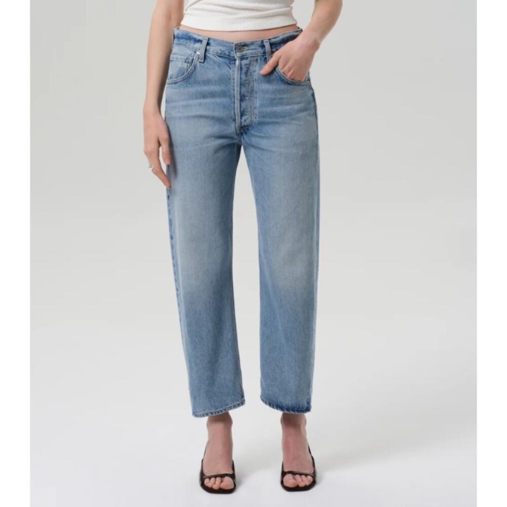 CITIZENS OF HUMANITY Dahlia Bow Leg Baby Roll Jeans in Ribbon Size 25